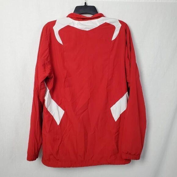 Red Adidas Team Issue Full-Zip Hoodie Sweatshirt Men’s Size Large Mentor-131 Log - Picture 2 of 5